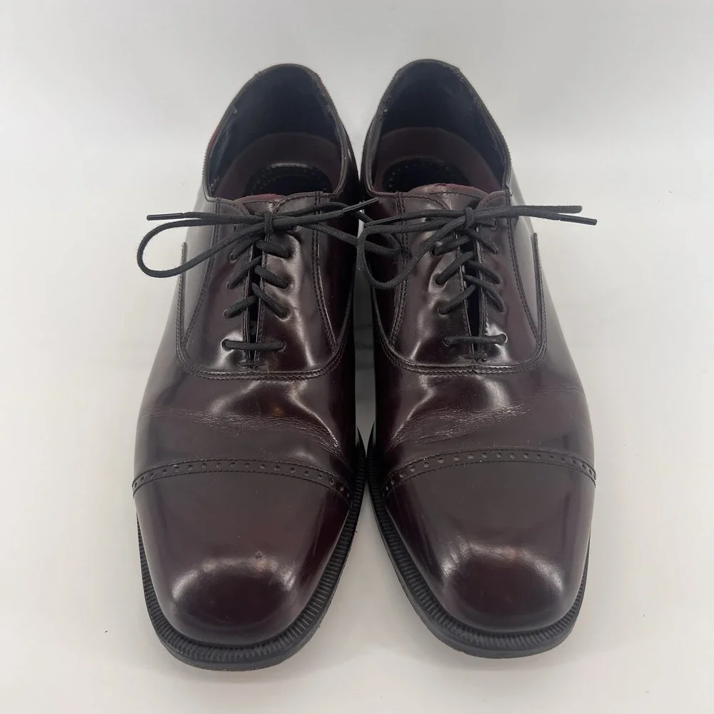 Florsheim Oxford‎ Mens Shoes Size 10D Burgundy Lexington Cap Toe 17067-05